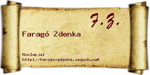 Faragó Zdenka névjegykártya