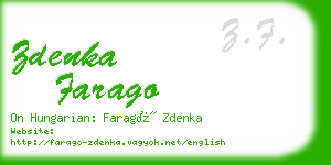 zdenka farago business card